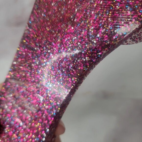 JEFFREY CAMPBELL GLITTER SPARKLE PINK JELLY FLATS HAVANA US LADIES SZ 8 SLIP ON - Picture 16 of 16